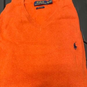 Ralph Lauren Orange V-Neck Sweater
